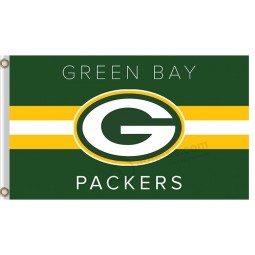 Großhandel benutzerdefinierte billige nfl grüne Bucht Packer 3'x5 'Polyester Flaggen Logo Streifen und Team Name