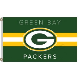 Wholesale custom cheap NFL Green Bay Packers 3'x5' polyester flags logo stripe and team name
