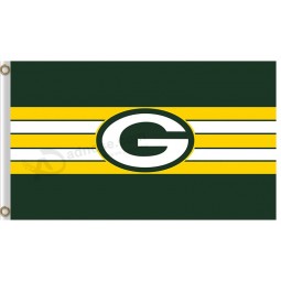 Großhandel benutzerdefinierte billige nfl grüne Bucht Packer 3'x5 'Polyester Flaggen Logo mit Streifen