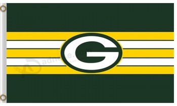 Großhandel benutzerdefinierte billige nfl grüne Bucht Packer 3'x5 'Polyester Flaggen Logo mit Streifen