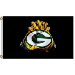 Custom high-end NFL Green Bay Packers 3'x5' polyester flags gloves