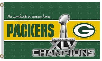 Custom high-end NFL Green Bay Packers 3'x5' polyester flags XLV champions
