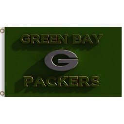 Benutzerdefinierte hoch-Ende nfl grüne Buchtpacker 3'x5 Polyesterflaggen 3d