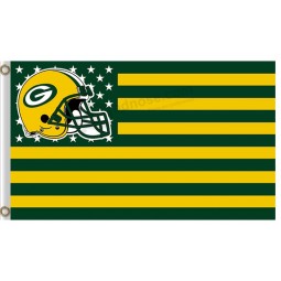 Aangepaste hoogte-Einde nfl green bay Verpakkers. 3'x5 'polyester vlaggen sterren strepen