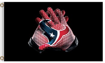 Wholesale custom NFL Houstan Textans 3'x7' polyester flags gloves