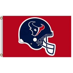 Wholesale custom NFL Houstan Textans 3'x7' polyester flags helmet red