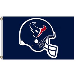 Wholesale custom NFL Houstan Textans 3'x7' polyester flags helmet blue