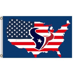 Wholesale custom NFL Houstan Textans 3'x7' polyester flags US map