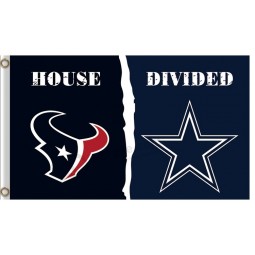 Wholesale custom NFL Houstan Textans 3'x7' polyester flags divided with Dallas Cowboys
