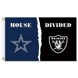 Großhandel NFL Dallas Cowboys 3'x5 'Polyester Fahnen mit Raiders geteilt