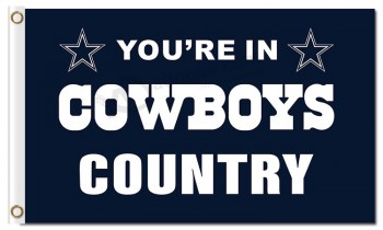 Vente en gros nfl dallas cowboys 3'x5 'drapeaux en polyester cowboys pays