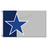 Nfl dallas cowboys 3'x5 'drapeaux en polyester bleu et gris pour la vente sur mesure