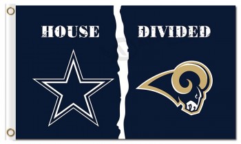 Wholesale cuatom high-end NFL Dallas Cowboys 3'x5' polyester flags divided with Rams for custom sale