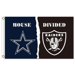 NFL Dallas Cowboys 3'x5' polyester flags divided with raiders for custom sale