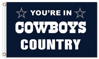 Nfl dallas cowboys 3'x5 'poliestere bandiere paese di cowboys per vendita personalizzata