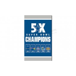 Nflダラスカウボーイ3'x5 'ポリエステルは、カスタムセールのためのスーパーボウルチャンピオンです