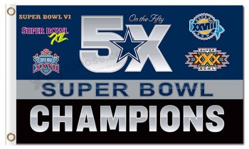 NFL Dallas Cowboys 3'x5' polyester flags 5x champions for custom sale