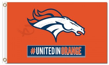 NFL Denver Broncos 3'x5' polyester flags United in Orange for custom sale