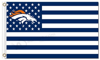 Wholesale Custom high-end NFL Denver Broncos 3'x5' polyester flags stars stripes blue