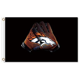 Wholesale Custom high-end NFL Denver Broncos 3'x5' polyester flags gloves