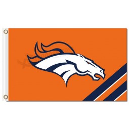 Custom high-end NFL Denver Broncos 3'x5' polyester flags logo with 2 lines right corner