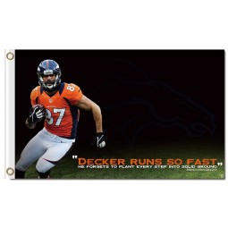 NFL Denver Broncos 3'x5' polyester flags decker runs so fast