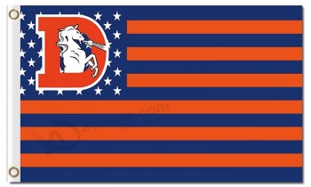 NFL Denver Broncos 3'x5' polyester flags capital D stars stripes