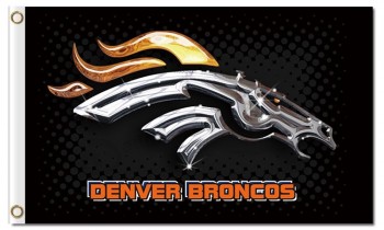 NFL Denver Broncos 3'x5' polyester flags metallic broncos