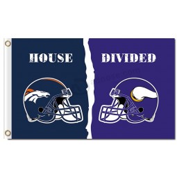NFL Denver Broncos 3'x5' polyester flags divided Vikings