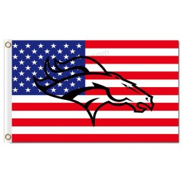 NFL Denver Broncos 3'x5' polyester flags US flag with transparent logo