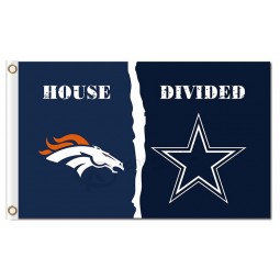 NFL Denver Broncos 3'x5' polyester flags house divided with Cowboys