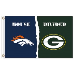 NFL Denver Broncos 3'x5' polyester flags house divided with Green Bay