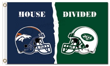 NFL Denver Broncos 3'x5' polyester flags house divided with jets