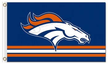 Nfl denver broncos 3'x5 '폴리 에스테르 깃발은 줄무늬를 지닌 야생마입니다