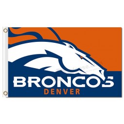 Custom high-end NFL Denver Broncos 3'x5' polyester flags orange and blue