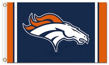 Custom high-end NFL Denver Broncos 3'x5' polyester flags logo with stripes two sides