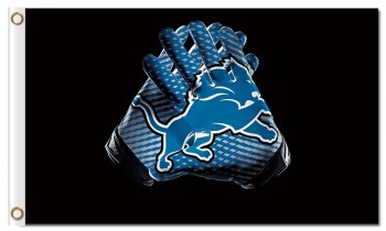 Custom high-end NFL Detroit Lions 3'x5' polyester flags gloves