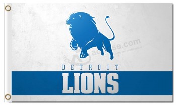 Custom high-end NFL Detroit Lions 3'x5' polyester flags blue and white
