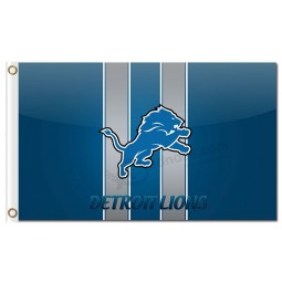 Custom high-end NFL Detroit Lions 3'x5' polyester flags vertical bar with logo