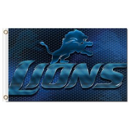 Custom high-end NFL Detroit Lions 3'x5' polyester flags Honeycomb background