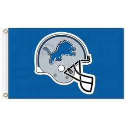 Custom cheap NFL Detroit Lions 3'x5' polyester flags helmet upwarp