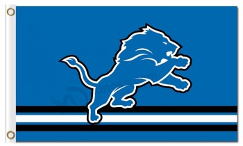 пользовательские дешевые nfl detroit lions 3'x5 'полиэфирные флаги логотип над полосой