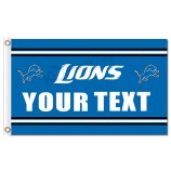 Personalizado barato nfl detroit leões 3'x5 'poliéster sinalizadores seu texto