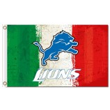 Personalizado barato nfl detroit leões 3'x5 'bandeiras de poliéster três cores