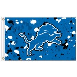 Personalizado barato nfl detroit leões 3'x5 'poliéster sinalizadores de tinta manchas