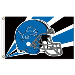 Custom cheap NFL Detroit Lions 3'x5' polyester flags helmet radioactive rays