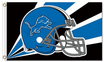 Custom cheap NFL Detroit Lions 3'x5' polyester flags helmet radioactive rays