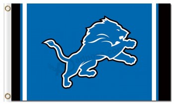 Logotipo barato feito sob encomenda das bandeiras do poliéster dos leões de nfl detroit 3'x5 '
