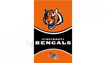 Großhandelskundenspezifische nfl Cincinnati Bengals 3'x5 Polyesterflaggen vertikal