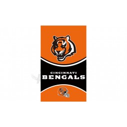 Wholesale custom NFL Cincinnati Bengals 3'x5' polyester flags vertical